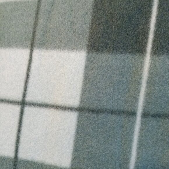 New Plaid Fleece Full Zip up Sweatshirt womens L Green Sage Collared w/2 Pockets - Picture 7 of 8